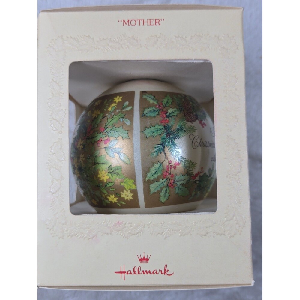 Hallmark Glass Ball Ornament Christmas Holiday 1979 Our First CHRISTMAS Mother - Picture 3 of 3